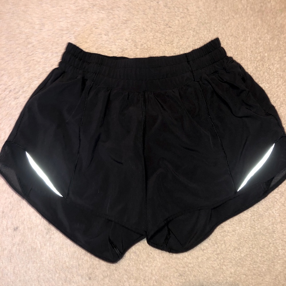Black Lululemon shorts, size 4, inseam 4”